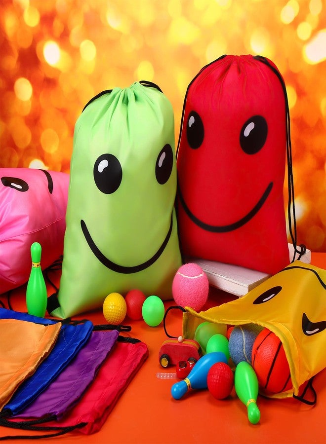 Cosblank 24 Pcs 24 Pcs Emoticon Drawstring Backpack Bags Emotion Party Supplies Gym Drawstring Bags for Gifts (Lively) - Image 5